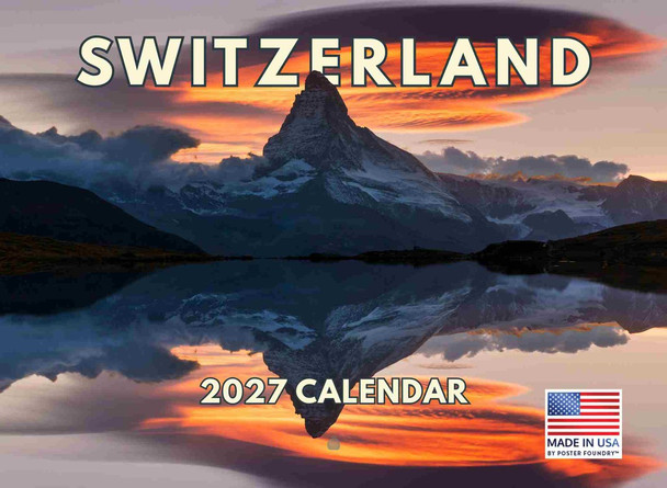Switzerland Calendar 2027 Swiss Monthly Wall Calender 12 Month