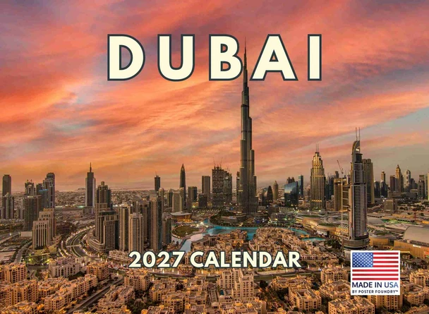Dubai Calendar 2027 Monthly Wall Calender 12 Month