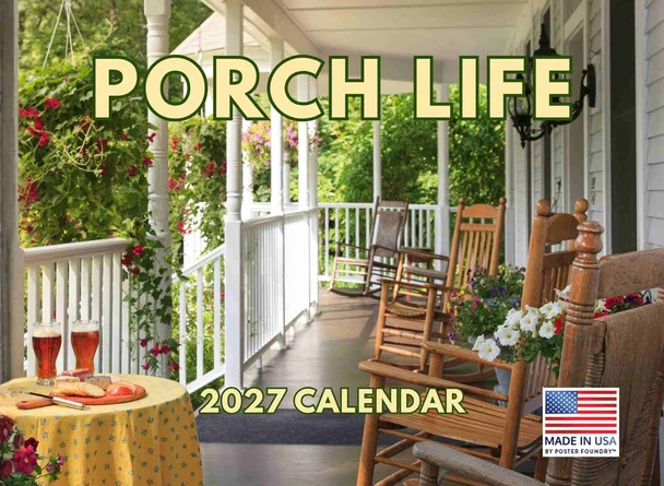 Porch Calendar 2027 Porches Monthly Wall Calender 12 Month