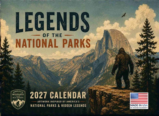 Legendary Monsters of National Parks Calendar 2027 12 Month