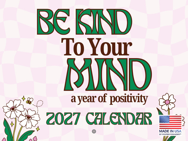 Kind Mind Mental Health Calendar 2027 Monthly Wall Calender 12 Month