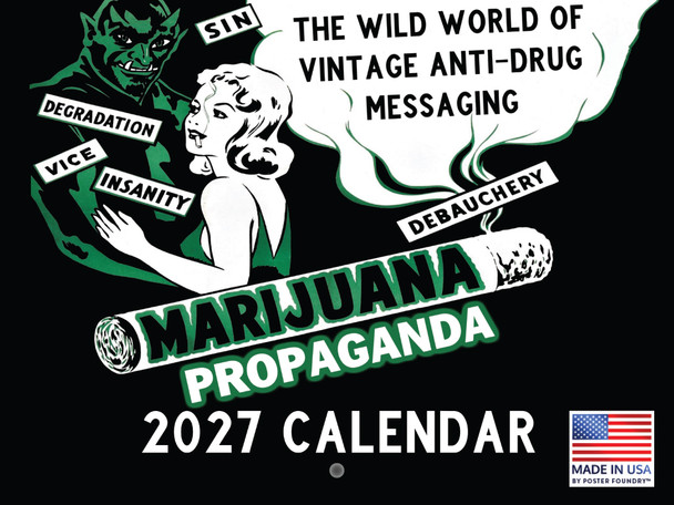 Marijuana Propaganda Calendar 2027 Monthly Wall Calender 12 Month
