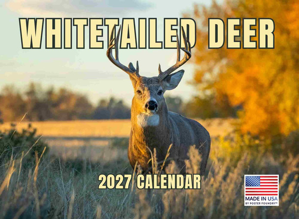 Whitetail Deer Calendar 2027 White Tail Hunting Monthly Wall Calender 12 Month