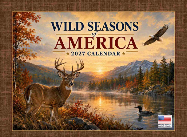 Wild Seasons of America Wildlife 2027 Monthly Wall Calendar 12 Month | American Made In The USA