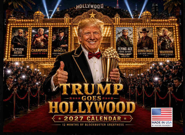 Trump Goes Hollywood Calendar 2027 Wall | American Made In The USA