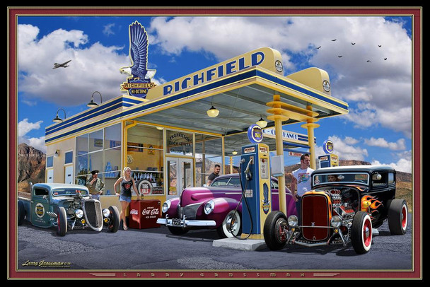 Roddin at the Richfield on Route 66 by Larry Grossman Print Poster 24x36