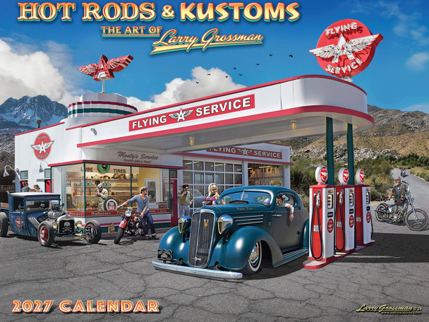 Hot Rod Calendar 2027 Larry Grossman Classic Muscle Car Monthly Wall Calender 12 Month