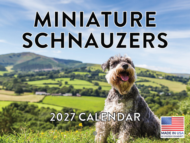 Miniature Schnauzer Calendar 2027 Monthly Wall Calender 12 Month