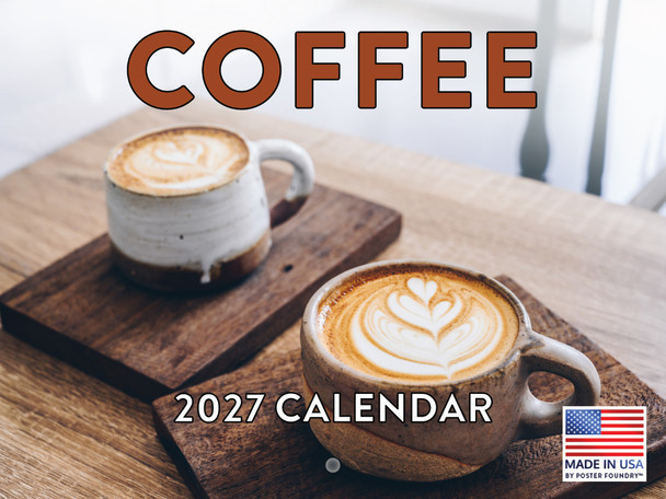 Coffee Calendar 2027 Quotes Monthly Wall Calender 12 Month