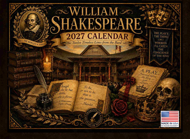 Shakespeare Quotes Calendar 2027 Monthly Wall Calender 12 Month