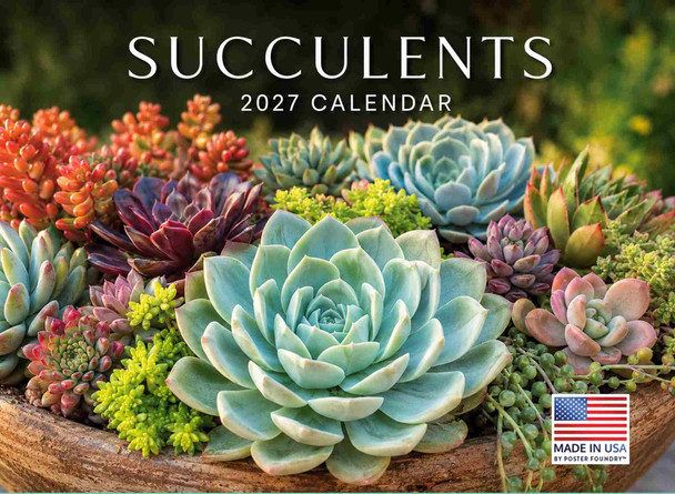 Succulent Calendar 2027 Monthly Wall Calender 12 Month