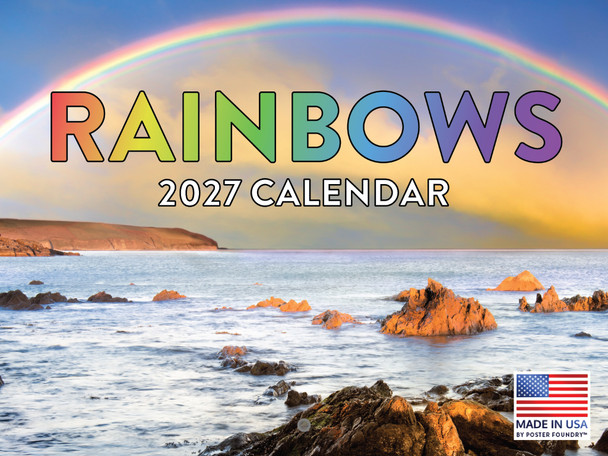 Rainbow Calendar 2027 Wall Monthly