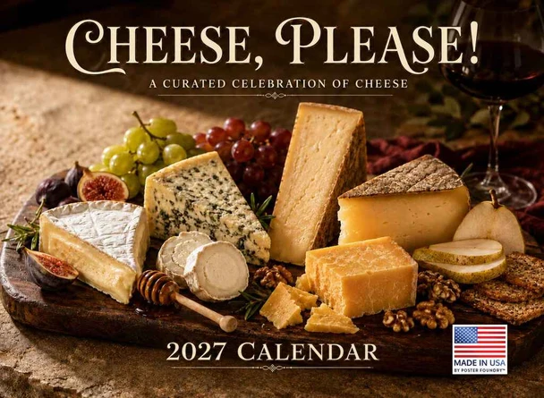 Cheese Calendar 2027 Monthly Wall Calender 12 Month
