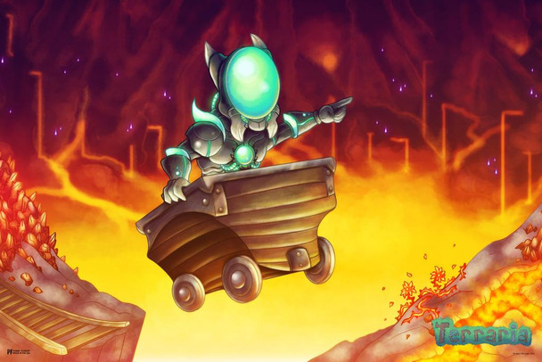 Terraria Minecart Game Print Poster 24x36
