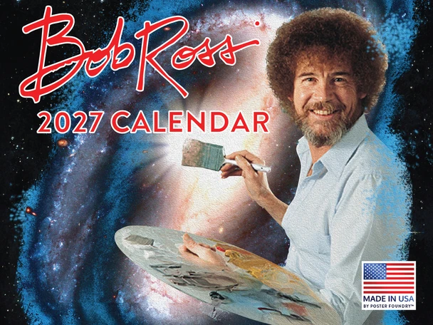 Bob Ross Calendar 2027 Monthly Wall Calender 12 Month