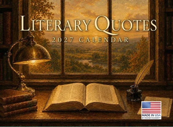 Literary Quotes Calendar 2027 Famous Writers Monthly Wall Calender 12 Month