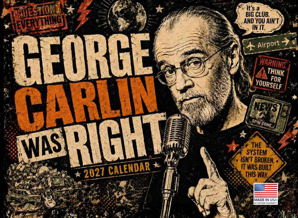 George Carlin Calendar 2027 Monthly Wall Calender 12 Month