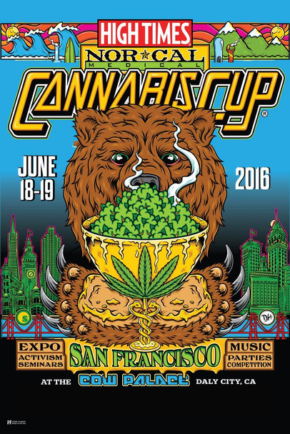 Laminated High Times Cannabis Cup San Bernardino 2016 Poster Dry Erase Wall Art 24x36