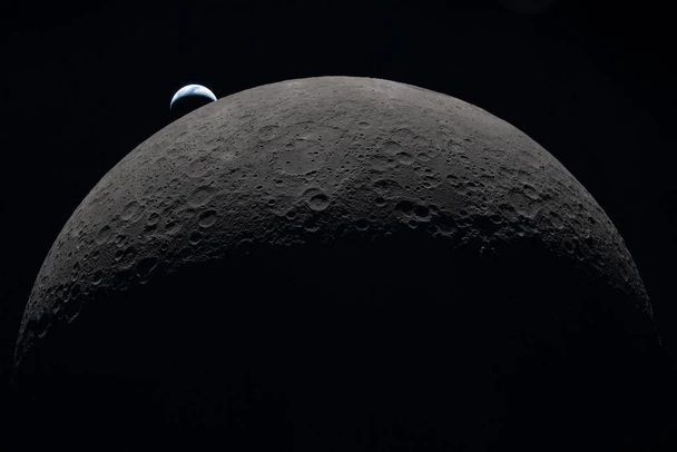 Laminated NASA Artemis II Earthset Lunar Horizon Poster Dry Erase Wall Art 24x36