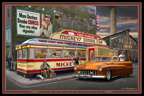 Laminated Mickys Diner by Larry Grossman Print Poster 24x36