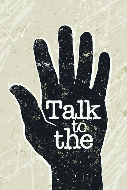 Laminated Talk to the Hand Funny Poster Dry Erase Wall Art 16x24