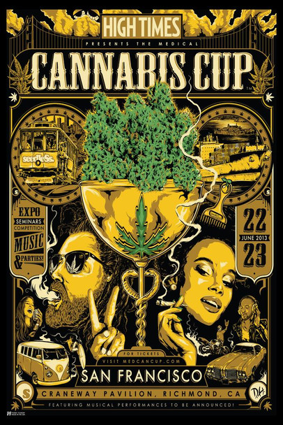 Laminated High Times Cannabis Cup San Francisco 2013 Poster Dry Erase Wall Art 16x24