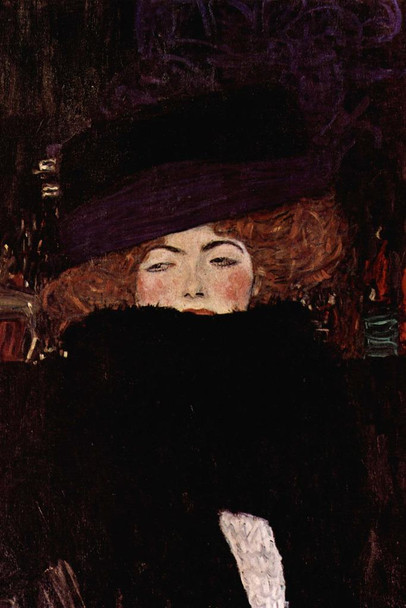 Gustav Klimt Lady with Hat and Feather Boa Art Nouveau Prints and Posters Gustav Klimt Canvas Wall Art Fine Art Wall Decor Women Landscape Abstract Painting Cool Wall Art Print Poster 24x36