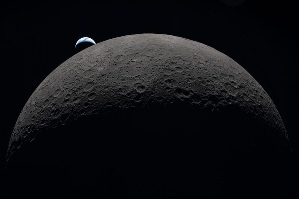 Laminated NASA Artemis II Earthset Lunar Horizon Poster Dry Erase Wall Art 16x24