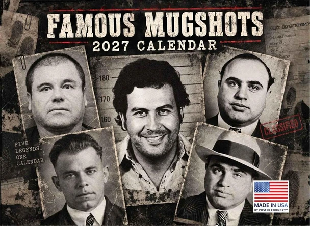 Famous Mugshots 2027 Calendar Celebrity and Criminal Photos