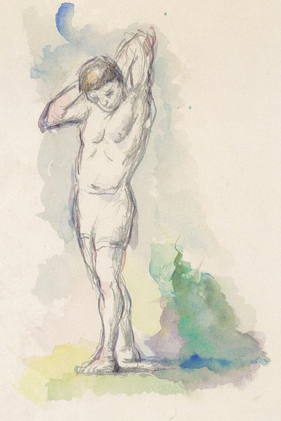 Cezanne Standing Bather Impressionist Posters Paul Cezanne Art Prints Human Man Painting Wall Art French Artist Wall Decor Nude Bathing Romantic Art Cool Wall Art Print Poster 24x36