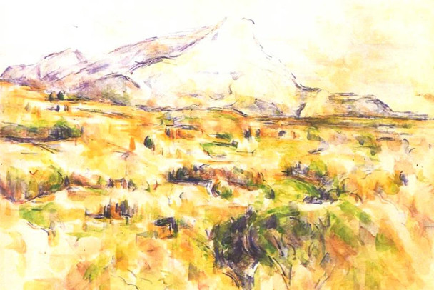 Cezanne Mont Sainte Victoire Impressionist Posters Paul Cezanne Art Prints Nature Landscape Painting Flower Wall Art French Artist Wall Decor Garden Romantic Art Cool Wall Art Print Poster 36x24