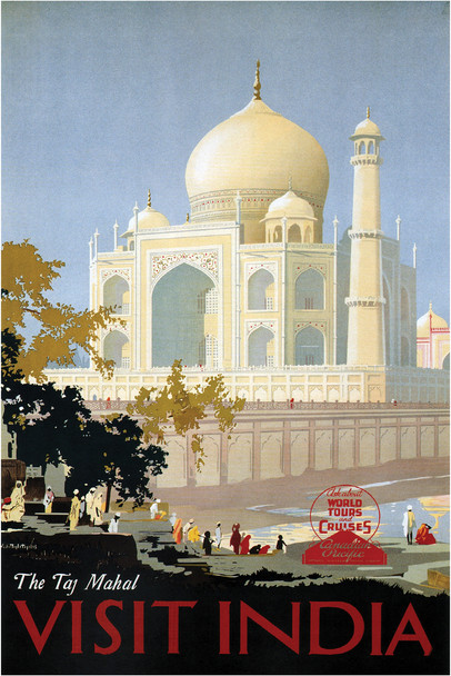 Visit India The Taj Mahal Vintage Travel Cool Wall Decor Art Print Poster 12x18