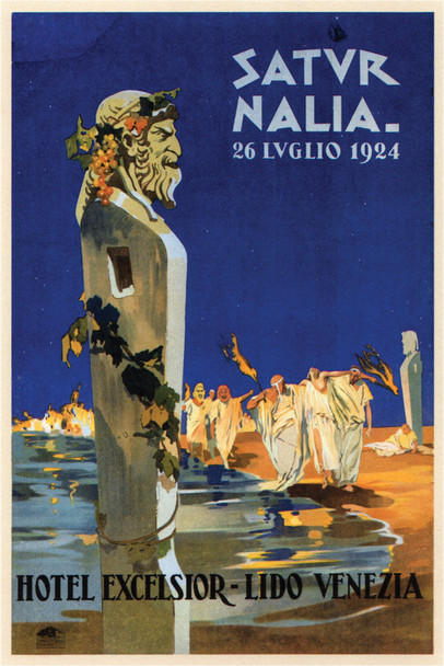 Saturnalia Venezia Italy Vintage Travel Cool Wall Decor Art Print Poster 12x18