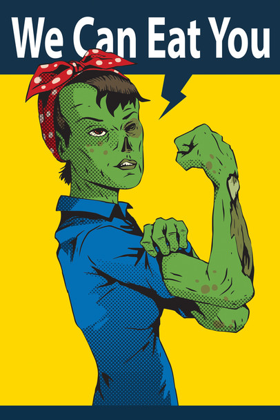We Can Eat You Green Zombie Woman Cool Wall Decor Art Print Poster 12x18