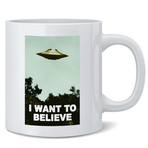 I Want To Believe UFO Ceramic Coffee Mug 12oz