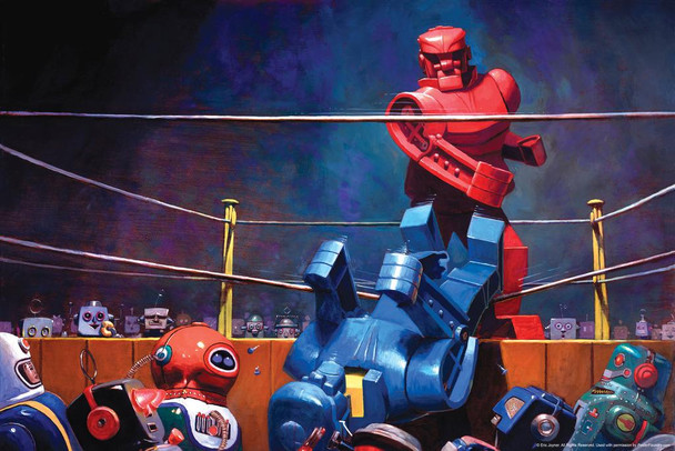 Robots Final Blow by Eric Joyner Famous TV Show Cool Huge Large Giant Poster Art 54x36