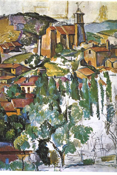 Cezanne The Village of Gardanne Impressionist Posters Paul Cezanne Prints Nature Landscape Painting Flower Wall Art French Artist Wall Decor Garden Romantic Art Cool Wall Decor Art Print Poster 12x18