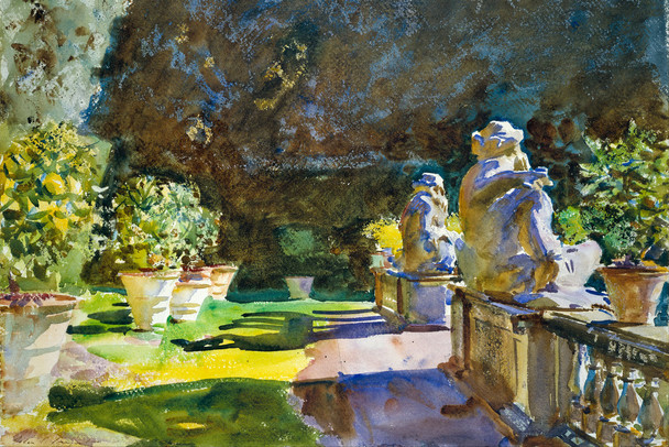 John Singer Sargent Villa di Marlia Lucca Impressionism Painting Sargent Artwork Nature Landscape Watercolor Painting French Artist Decorative Wall Art Cool Wall Art Print Poster 12x18