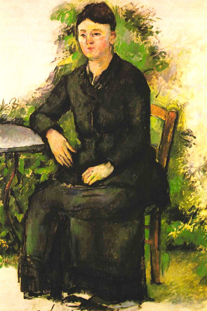 Cezanne Madame Cezanne in a Garden Impressionist Posters Paul Cezanne Art Prints Human Woman Painting Wall Art French Artist Wall Decor Sitting Romantic Art Cool Wall Art Print Poster 12x18