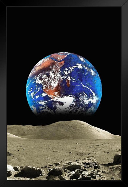 Malcolm Watson Earth From The Moon Black Wood Framed Poster 14x20
