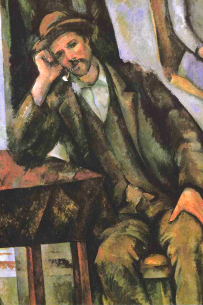 Cezanne Man Smoking A Pipe Impressionist Posters Paul Cezanne Art Prints Human Smoking Man Painting Wall Art French Artist Wall Decor Cigar Romantic Art Cool Wall Art Print Poster 12x18