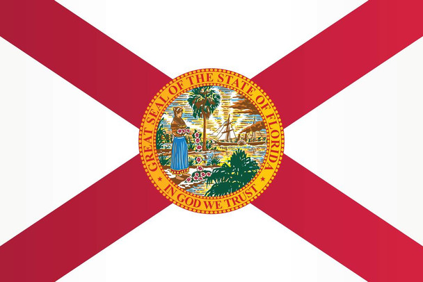 Florida State Flag Official Seal of Florida In God We Trust Cool Huge Large Giant Poster Art 36x54