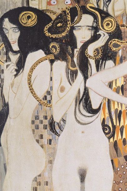 Gustav Klimt The Gorgons and Typheus Woman Nude Portrait Art Nouveau Prints and Posters Gustav Klimt Canvas Wall Art Fine Art Wall Decor Women Abstract Painting Cool Wall Art Print Poster 12x18