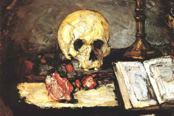 Cezanne Skull and Candlestick Impressionist Posters Paul Cezanne Art Prints Nature Landscape Painting Flower Wall Art French Artist Garden Romantic Art Cool Wall Art Print Poster 18x12
