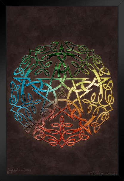 Elemental Pentacle by Brigid Ashwood Art Print Black Wood Framed Poster 14x20