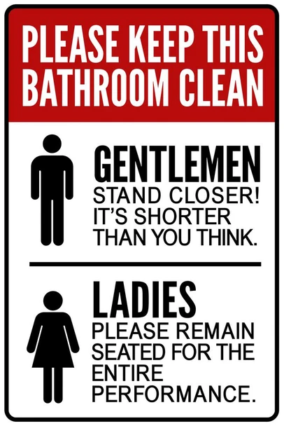 Warning Sign Please Keep This Bathroom Clean Notice Cool Wall Art Print Poster 24x36