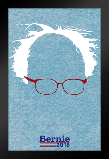 Bernie Sanders 2016 Hair and Glasses Campaign Black Wood Framed Poster 14x20