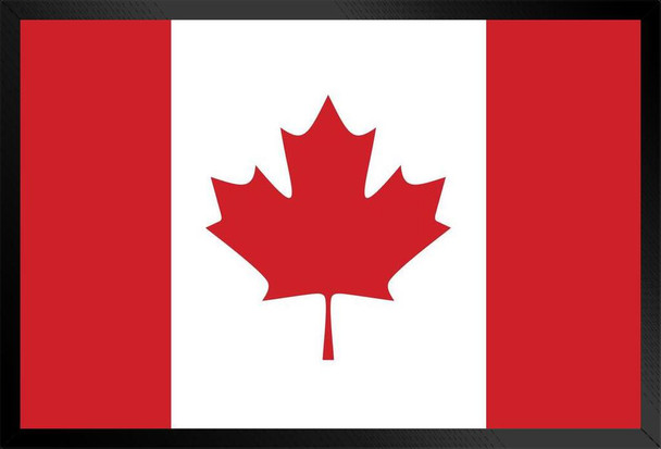Flag of Canada Black Wood Framed Poster 14x20