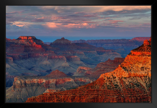 Grand Canyon National Park Mather Point Sunset Photo Photograph Black Wood Framed Art Poster 20x14