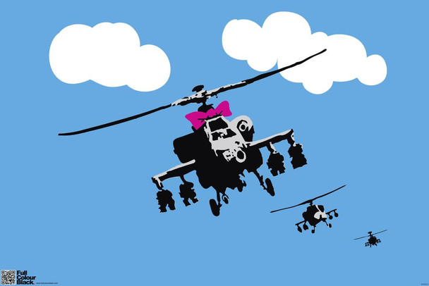 Helicopters Banksy Cool Wall Decor Art Print Poster 18x12